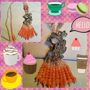 Peach Quartzite Necklace.